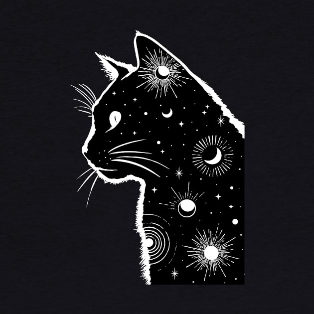 Black Galaxy Cat by emanuelacarratoni